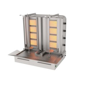 Atalay ADG - 4+4 A Döner Ocağı Alttan Motorlu Hareketli 4+4 Radyanlı Yanyana Gazlı