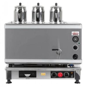 Ateşe Gold Otomatik Gazlı Elektrikli İnox 3 Demlikli Çay Kazanı, 34 Litre