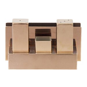 Biradlı GRV-105-P Peçetelikli Kare Çelik Tuzluk Takımı, Bakır