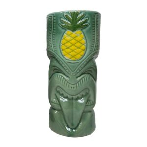 Biradlı GRV-20231 Seramik Tiki Kokteyl Bardağı, 8x18cm, 550 cc Yeşil
