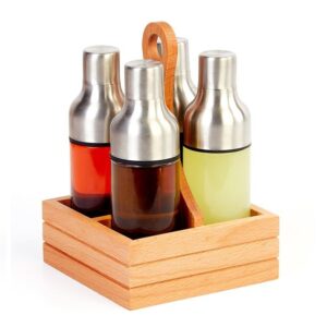 Biradlı GRV-288 Ahşap Standlı Oval Yağlık Takımı, 4'lü, 300 cc