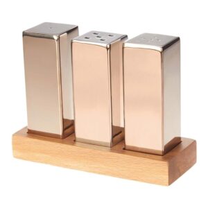 Biradlı GRV-294 Everest Kare Büyük Tuzluk Seti, 3'lü, Bakır