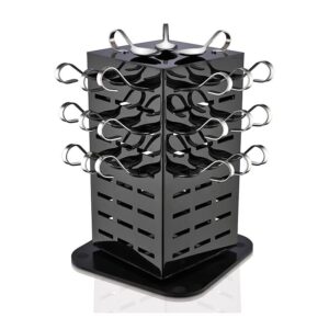 Biradlı GRV-SKS-84 Sunum Kaşığı Standı, 84 Adet Kapasiteli, 21x21x40 cm, Siyah