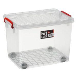 Bora Plastik Tekerlekli Saklama Kabı 31.8 Litre Şeffaf