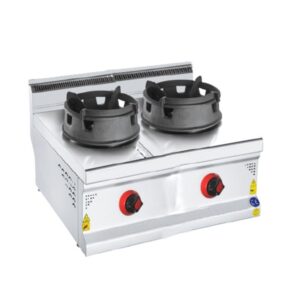CSA 700 Seri 2 Gözlü Wok Ocak Set Üstü Doğalgazlı 80x70 Cm