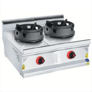 CSA 900 Seri 2 Gözlü Wok Ocak Set Üstü Doğalgazlı 80x90 Cm