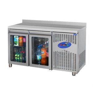 CSA CS.TEK.2.600.C.120cm Tezgah Tipi Buzdolabı 2 Cam Kapılı 120x60 Cm 281 L 304 Kalite