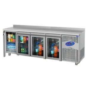 CSA CS.TEK.4.600.C.240cm Tezgah Tipi Buzdolabı 4 Cam Kapılı 240x60 Cm 632 L 304 Kalite