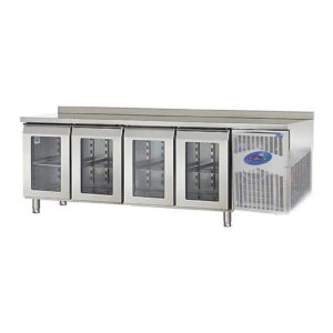 CSA CS.TEZ.4.700.C.240cm Tezgah Tipi Buzdolabı 4 Cam Kapılı 240x70 Cm 632 L 430 Kalite