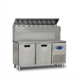 Dampak 2 Kapılı Tezgah Tip Buzdolabı Pizza Hazırlık Tablalı Yüksek Model 150x70 Cm 290 L