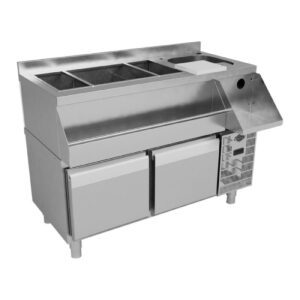 Empero Set Altı Derin 2 Çekmeceli Buzdolabı + Kokteyl Tezgahı 120x60x85 Cm