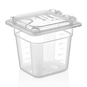 GastroPlast GN 1/6 Menteşeli Gastronom Küvet Kapağı Kapalı Köşeli Polikarbon