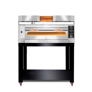 GMG Compact S Serisi Tek katlı Taş Tabanlı Pizza Fırını, Alt Tezgahlı Ø 30 cm (6) Adet Tepsi Kapasiteli