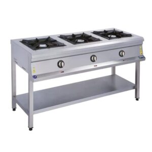 Görkem 3 Gözlü Taban Raflı Ocak Süper Yanışlı Gazlı 150x60 Cm