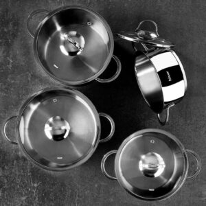 Hisar Lara İdeal 8 Parça Çelik Tencere Seti