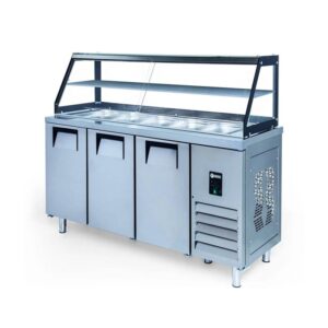 İceinox STS 515 CR 3 Kapılı Servis Buzdolabı Camlı 430 K 5 Adet 1/1-150 GN Kapasiteli 515 L