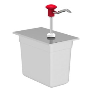 Kalando KD-002 Basmalı Sos Pompası Paslanmaz GN 1/4 5.25 L Kırmızı
