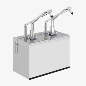 Kalando KD-216 Gastronorm Kollu Sos Pompası İkili Stant Paslanmaz GN 1/6 2x3 L