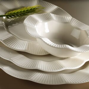 Kütahya Porselen Milena 24 Parça 6 Kişilik Krem Yemek Takımı
