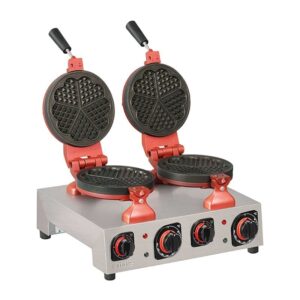 Omake Waffle Makinesi, Manuel, Sabit İkili, Yuvarlak-Kalp, Zaman Ayarlı