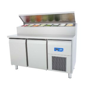 Öztiryakiler 2 Kapılı Tezgah Tip Buzdolabı Pizza Hazırlık Tablalı 142x70 Cm 301 L