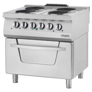 Öztiryakiler 700 Seri, Kuzine, Fırınlı, Elektrikli, 4 Açık Ateş, Büyük, 80x70x85 cm, 6644