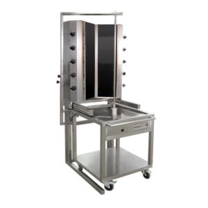 Öztiryakiler V Tipi Arabalı Döner Ocağı, 10 Radyanlı, Camlı, Gazlı