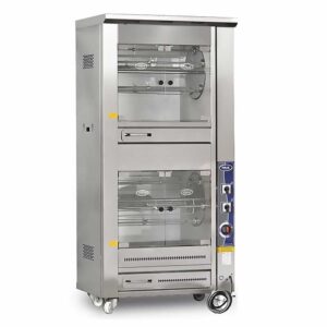 Pimak M009B-E Çift Katlı Tamburlu Piliç Çevirme Makinası 50 Kapasiteli Elektrikli