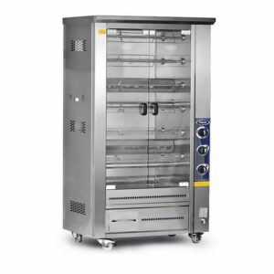 Pimak M011B Çift Vitrinli Lavtaşlı Piliç Makinası 60 Kapasiteli Gazlı