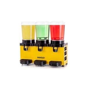 Samixir MMM30 Panaromik Triple Soğuk İçecek Dispenseri, 10 L+10 L+10 L, Sarı