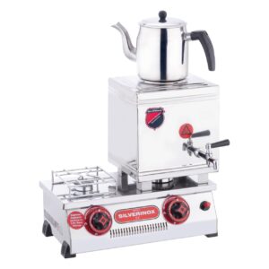 Silverinox Doğalgazlı CE Çift Tab. Kaynaklı 1 Demlik Çayocağı 15'lik