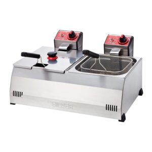 Silverinox Fritöz Set Üstü Elektrikli 8+8 L 66x53,5 Cm