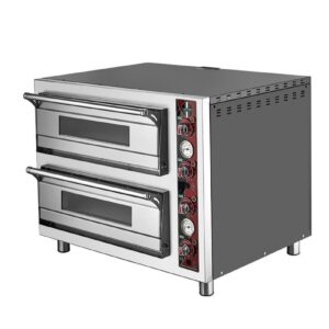 SilverInox PF-52 D 25 cm x 8 Adet Pizza Kapasiteli Pizza Fırını Çift Katlı Elektrikli 380 V