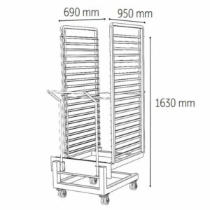 Venarro DEF-K40T Tepsi Taşıma Arabası ve Tepsi Kiti, 40 GN-1/1 Tepsi Kapasiteli