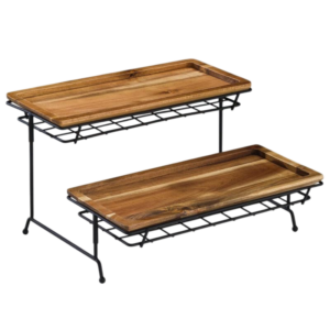 Zicco CH-0029 Metal Ayaklı Ahşap Teşhir Standı 30x30x18 cm