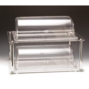 Zicco ZCP-220 Akrilik Standlı Rolltop Kapaklı Polikarbon Teşhir Standı GN 1/1 44x64 cm