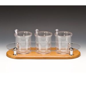 Zicco ZCP-576 Ahşap Altlı Polikarbon Sosluk Reçellik Baharatlık Standı 0.75 L 48x19 cm