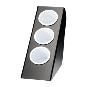 Zicco ZCP-644 Polikarbon Kahve-Çay Kaşığı Standı 3 Gözlü 27x14.5 cm Siyah