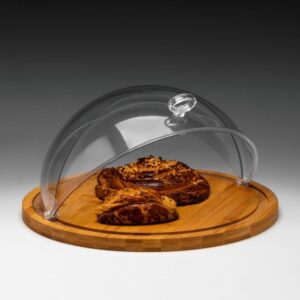 Zicco ZCP-827 Polikarbonat Bambu Altlı Rolltop Kapaklı Fanus 36x19 cm